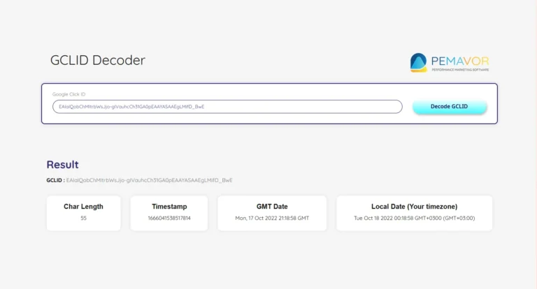 PEMAVOR's Free GCLID Decoder