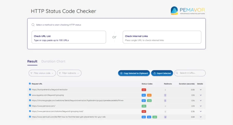 PEMAVOR's Free HTTP Status Code Checker