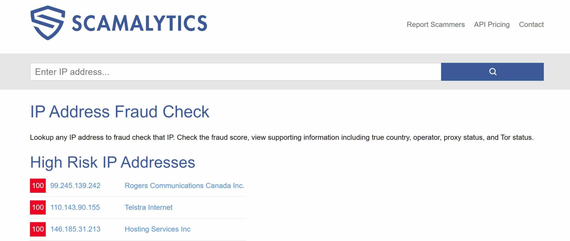 IP fraud scoring tools