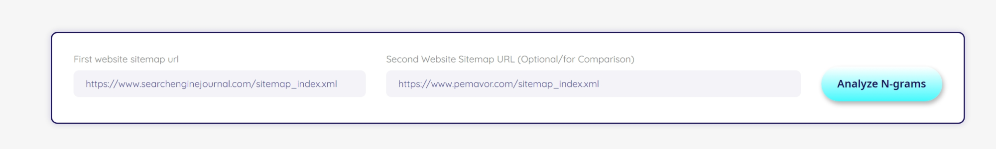 Analyze your competitors' XML sitemap to find gaps. Optimize your strategy and stand out with actionable insights—all for free with our Sitemap Content Analyzer.