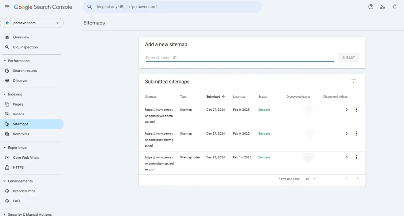 sitemaps GSC